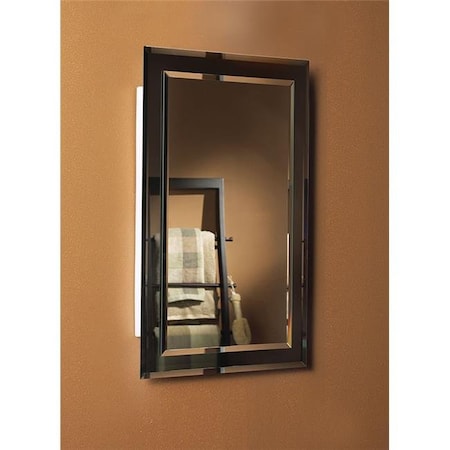 Jensen Jensen 1450BC 16 x 26 in. Mirror on Mirror Frameless Single-Door Recessed Medicine Cabinet with Beveled Edge 1450BC